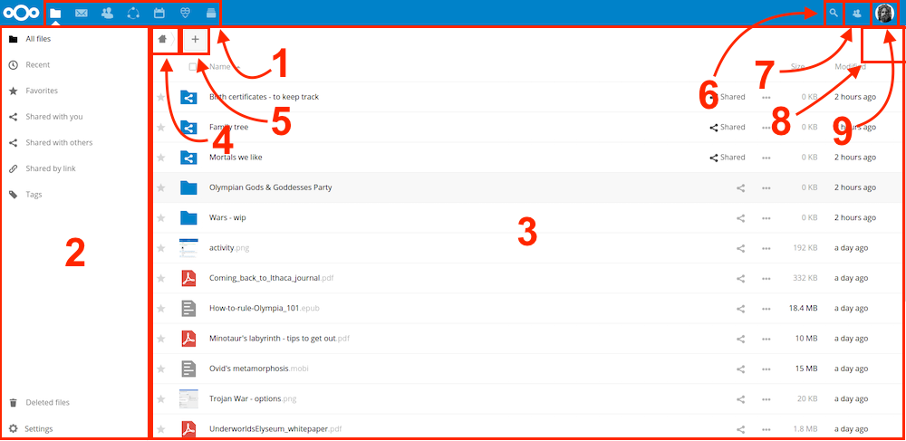 Основной вид файлов.